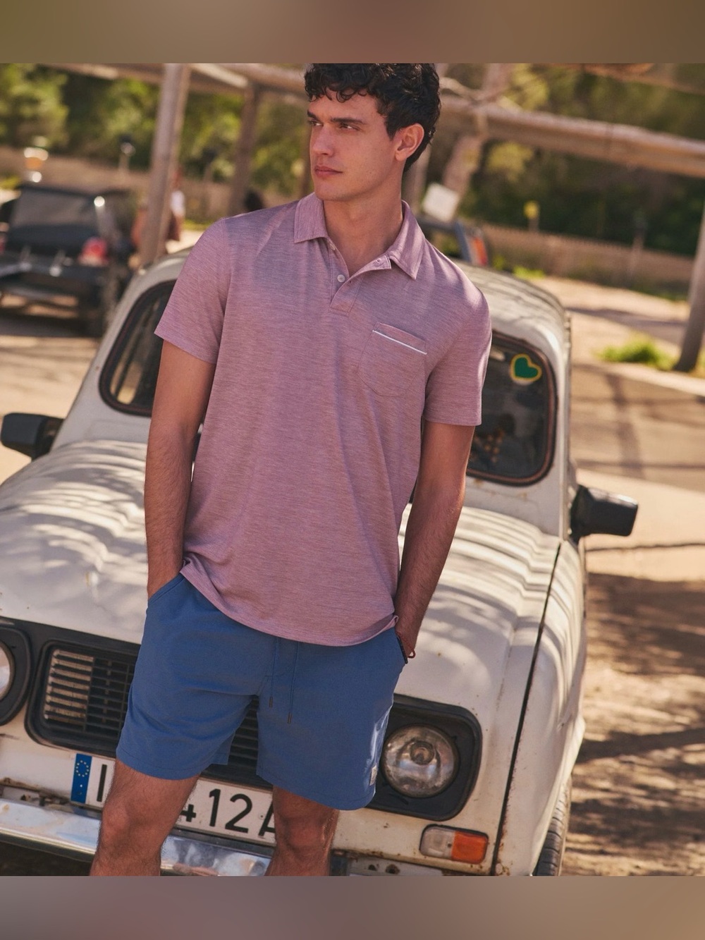 NWT Men’s Marine Layer Air Pocket Polo - Elderberry (Heathered Purple) L $88